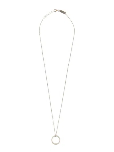 Maison Margiela Collana Con Anello Numerico In Metallic