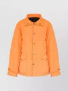 Maison Margiela Collared Padded Jacket With Double Front Pockets In Orange