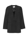 Maison Margiela Anthracite Virgin Wool Jacket With Button In Black