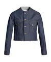 Maison Margiela Collarless Denim Jacket In Blue