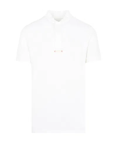 Maison Margiela Collarless Polo Shirt In White