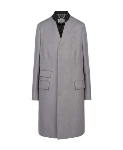 MAISON MARGIELA COLLARLESS WOOL COAT