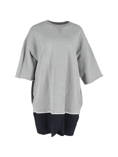 Pre-owned Maison Margiela Color-block Sweater Dress In Gray