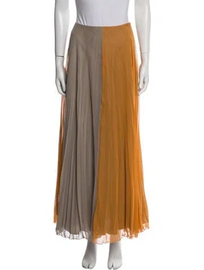 Pre-owned Maison Margiela Colorblock Pattern Midi Length Skirt In Orange