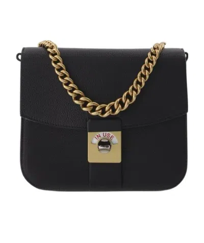 Maison Margiela Colour-block Leather Shoulder Bag In Black
