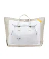 Maison Margiela Colour-block Panel Design Tote Bag In White