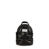 Maison Margiela Compact Leather Backpack With Chain Strap In Black