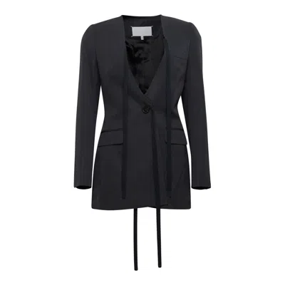 Maison Margiela Compact Light Wool Gaba Jacket In Black