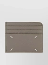 MAISON MARGIELA COMPACT PEBBLE LEATHER CARD HOLDER WITH TEXTURED STITCHINGS