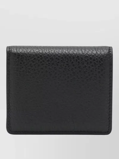 Maison Margiela Compact Wallet Stitch Detailing Textured Leather