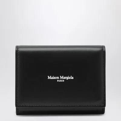 Maison Margiela Compact Wallet With Logo In Black