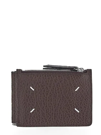 Maison Margiela Compact Zip-around Wallet In Brown