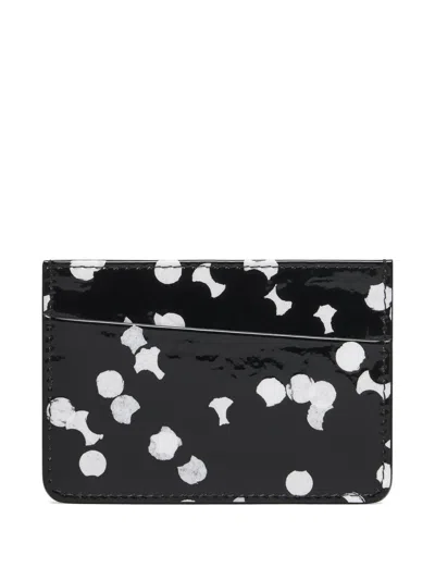 Maison Margiela Confetti-print Four-stitch Card Holder In Black