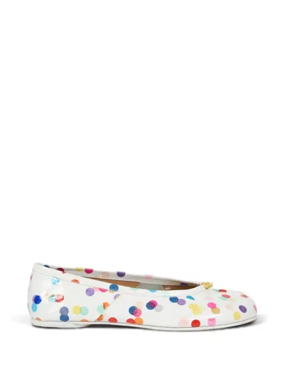 Maison Margiela Confetti-print Tabi-toe Ballet Flats In White