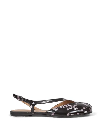 Maison Margiela Confetti-print Tabi-toe Flat Sandals In Black