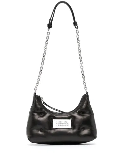 Maison Margiela Contemporary Black Bag With Puffy Silhouette And Chain Strap