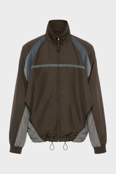 Maison Margiela Contrast Panel Track Jacket Man Brown And Black
