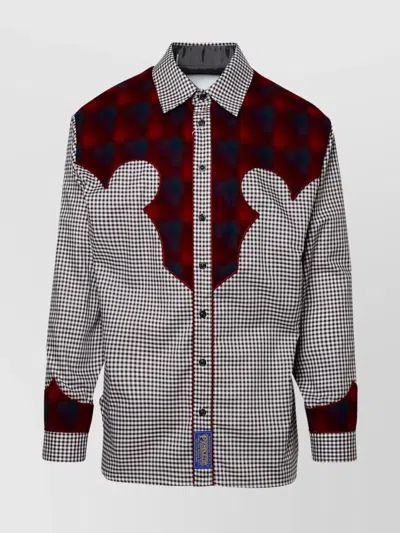 Maison Margiela Pendleton Yoke Gingham Shirt In Brown