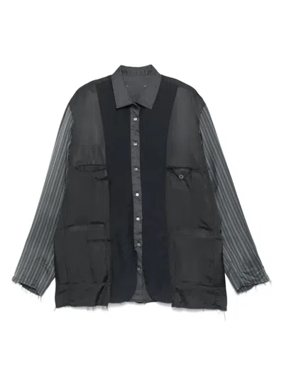 Maison Margiela Contrast-sleeves Jacket In Blue