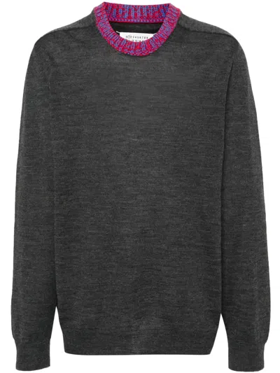 Maison Margiela Recycled Knit Wool Jumper In Grey