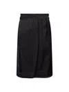 Maison Margiela Contrasting Panels Midi Skirt In Black