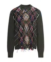 Maison Margiela Contrasting-stitch Argyle-knit Jumper In Black