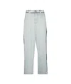 Maison Margiela Contrasting-trim Mid-rise Wide-leg Jeans In Blue