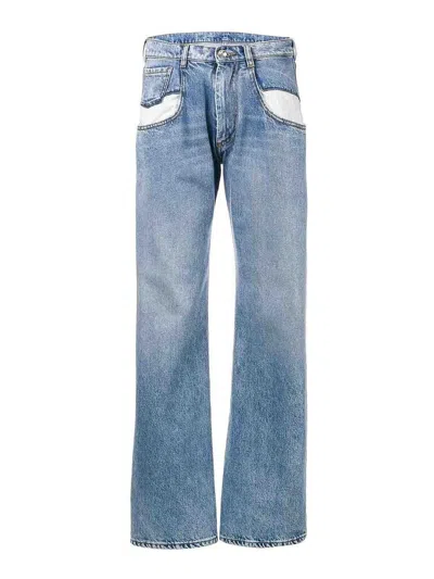 Maison Margiela Contrast-pocket Straight-leg Jeans In Blue