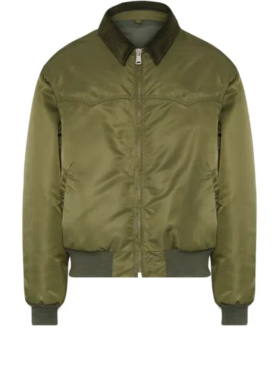 Maison Margiela Velvet Collared Bomber Jacket For All Seasons In Green