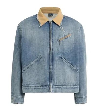 MAISON MARGIELA CORDUROY-COLLAR DENIM JACKET