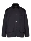 Maison Margiela Corduroy-collar Overshirt In Blue