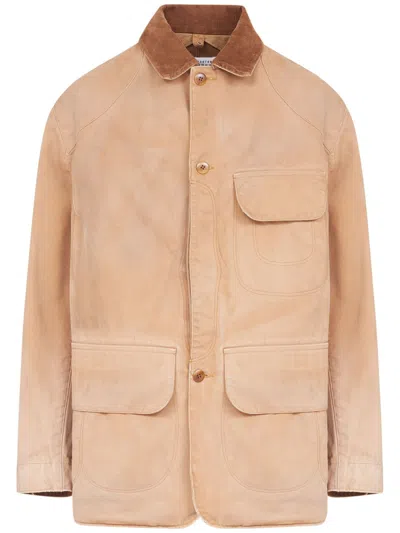 MAISON MARGIELA CORDUROY-COLLAR WAXED COTTON JACKET
