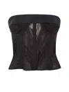 Maison Margiela Tulle Bustier Top In Black