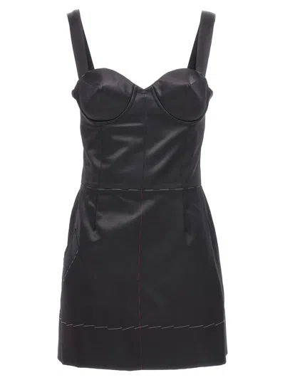 Maison Margiela Stitching Corset Dress Adjustable Straps In Black