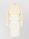 Maison Margiela White Midi Dress With Polo Collar And Gathered Waist