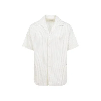 Maison Margiela Men's Short Sleeved Shirt In White
