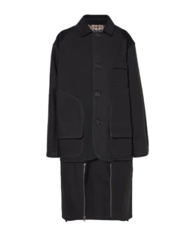 Maison Margiela Cotton And Wool Coat In Black