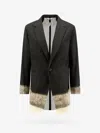 Maison Margiela Striped Blazer With Notched Lapels And Pockets In Black