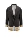 Maison Margiela Striped Blazer With Notched Lapels And Pockets In Black