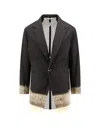 Maison Margiela Striped Blazer With Notched Lapels And Pockets In Black