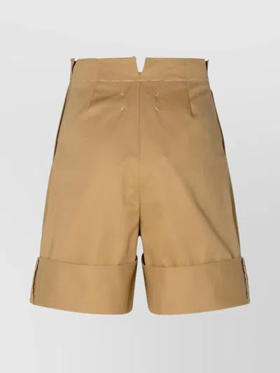 Maison Margiela Cotton Blend Bermuda Shorts In Brown