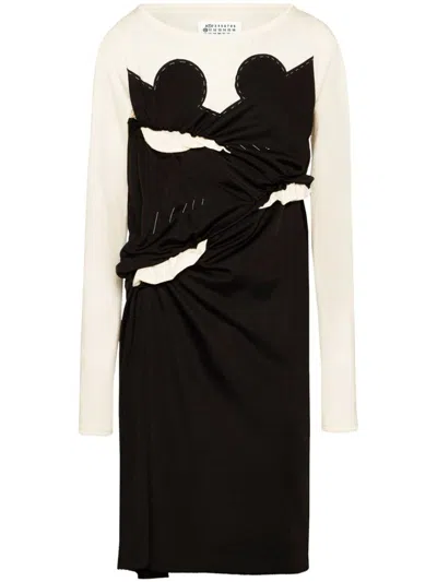 Maison Margiela Cotton Blend Midi Dress In Black