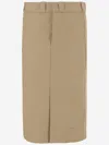 Maison Margiela Cotton Gabardine Midi Skirt Skirts Beige