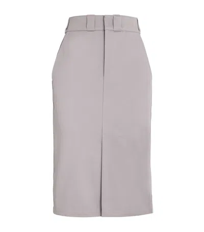 Maison Margiela Cotton-blend Midi Skirt In Grey