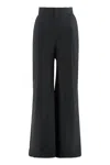 Maison Margiela Cotton Blend Wide Leg Trousers In Black