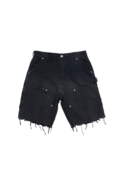 Maison Margiela Cotton Canvas Shorts With Rivets Black