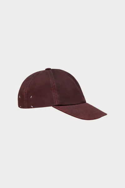 Maison Margiela Cotton Cap Man Bordeaux