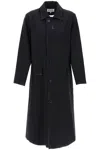 MAISON MARGIELA COTTON COAT WITH LAMINATED TRIM DETAILS