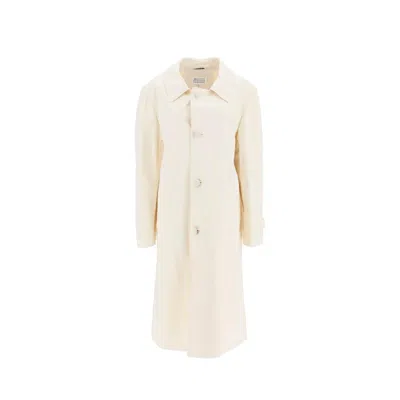 Maison Margiela Woman Overcoat & Trench Coat Beige Size 6 Cotton In White