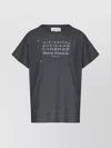 Maison Margiela Cotton Crew Neck T-shirt With Logo Print In Grey